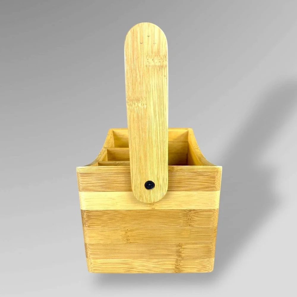 Totally Bamboo‎ Utensil and Napkin Holder with Handle Variety of Uses